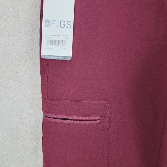 Figs Burgundy Yola Maternity 3.0 Scrub Pants Sz XXS NEW - Picture 6 of 13